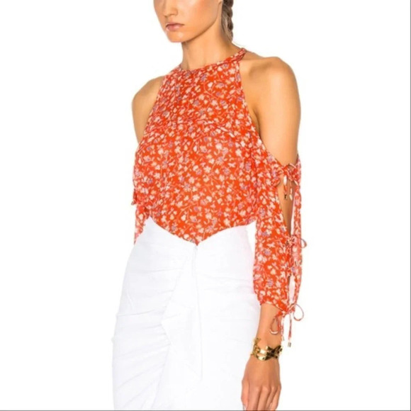 Veronica Beard X Revolve Flynn Liberty Floral Silk Sheer Long Sleeve Top Size 4 - Picture 5 of 7